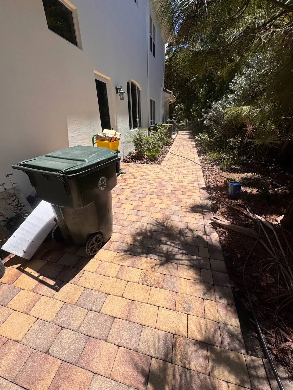 Paver walkway and pool deck pressure washing, after
