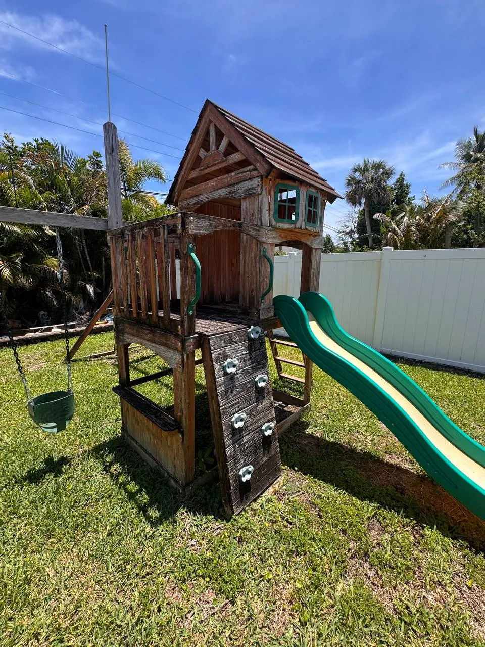 Wood playground restoration in Haverhill, before
